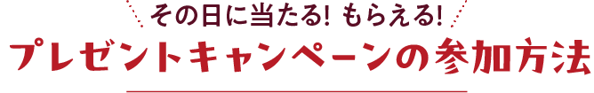 プレゼントキャンペーンの参加方法